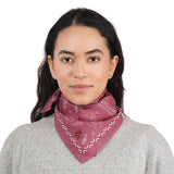 Paisley Patch Embroidered Bandana - Rose Pink