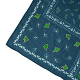 Paisley Patch Embroidered Bandana - Teal Blue
