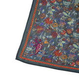Vineyard Bloom Embroidered Bandana - Charcoal Grey