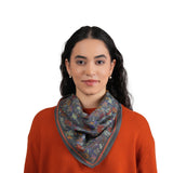 Vineyard Bloom Embroidered Bandana - Charcoal Grey