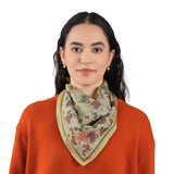 Vineyard Bloom Embroidered Bandana - Moss Green