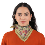 Vineyard Bloom Embroidered Bandana - Moss Green