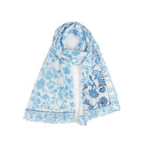 Indigo Vines Scarf - Blue