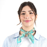 Blooming Peonies Bandana - Aqua