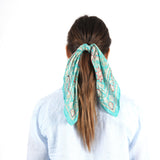 Blooming Peonies Bandana - Aqua