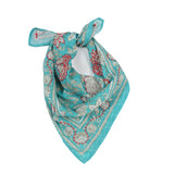 Blooming Peonies Bandana - Aqua