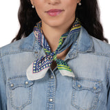 Art Block Silk Bandana - Sapphire