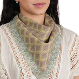 Ornate Pattern Cotton Bandana - Citrus Lime