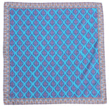 Ornate Pattern Cotton Bandana - Coastal Blue