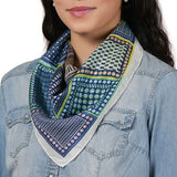 Art Block Silk Bandana - Sapphire