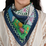 Petal Poetry Cotton Bandana - Navy