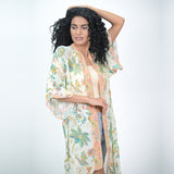 CHARMING FLORAL KIMONO - BEIGE