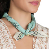 Soft Blossom Cotton Bandana - Sea Mist