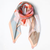 Blush Garden Silk Scarf - Orange Pink