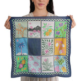 Petal Poetry Cotton Bandana - Navy