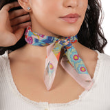 Peacock Geometric Cotton Bandana - Blush