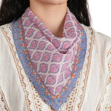 Ornate Pattern Cotton Bandana - Blush