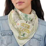 Give Love Cotton Bandana - Soft Lime
