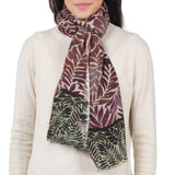 Fern Wool Twill Scarf - Wine Magenta
