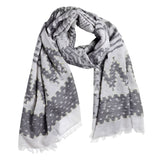 Monochrome Tribal Weave Scarf - Natural