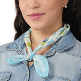Chasing Petals Cotton Bandana - Ice Blue