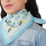 Chasing Petals Cotton Bandana - Ice Blue