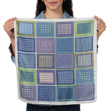Art Block Silk Bandana - Sapphire
