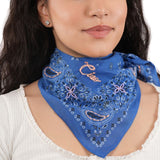 Ciao Paisley Cotton Bandana - Ink Blue