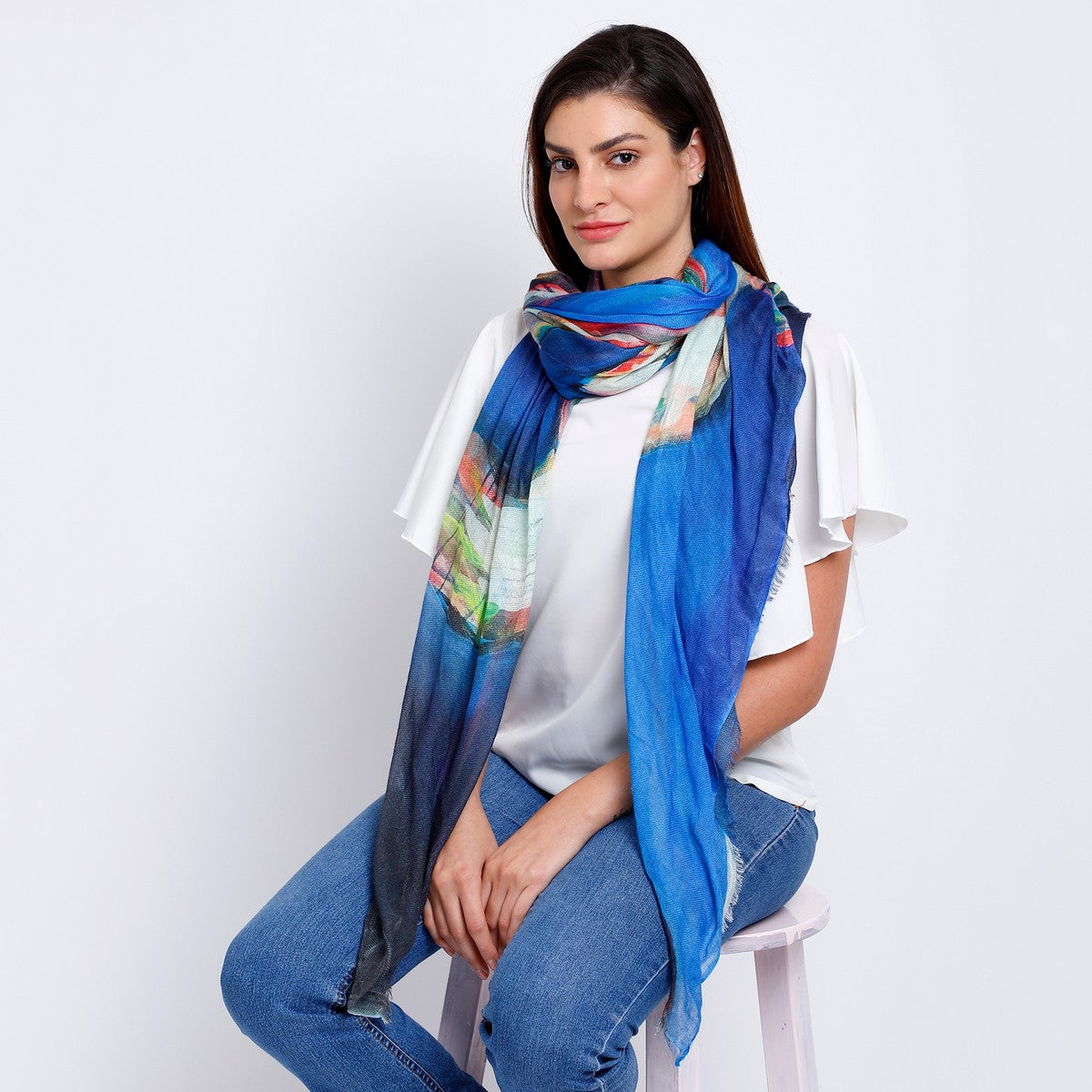 Abstract Blue Scarf