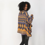 Santo Kimono - Navy Mustard