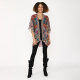 Mosaic Tile-Work Kimono - Pink Blue