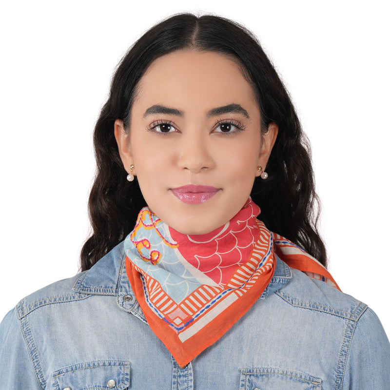 Like a Fish in Water Cotton Bandana - Red