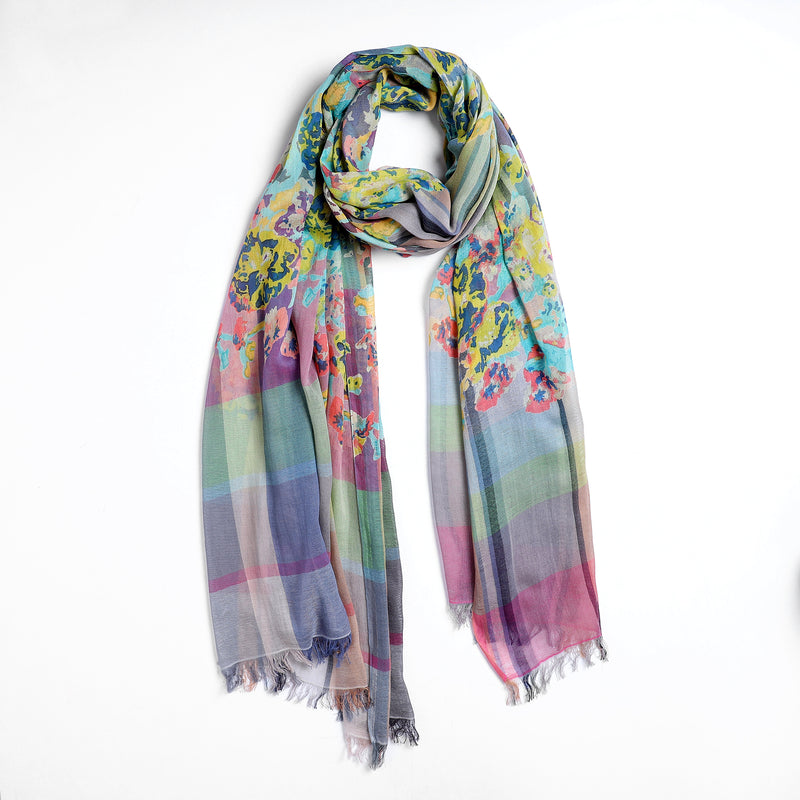 CANDY STRIPE SCARF - PINK MULTI