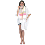 Nova Stripe Scarf - White Pink