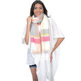 Nova Stripe Scarf - White Pink