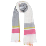 Nova Stripe Scarf - White Pink