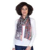 Indigo Aztec Scarf - Navy Orange