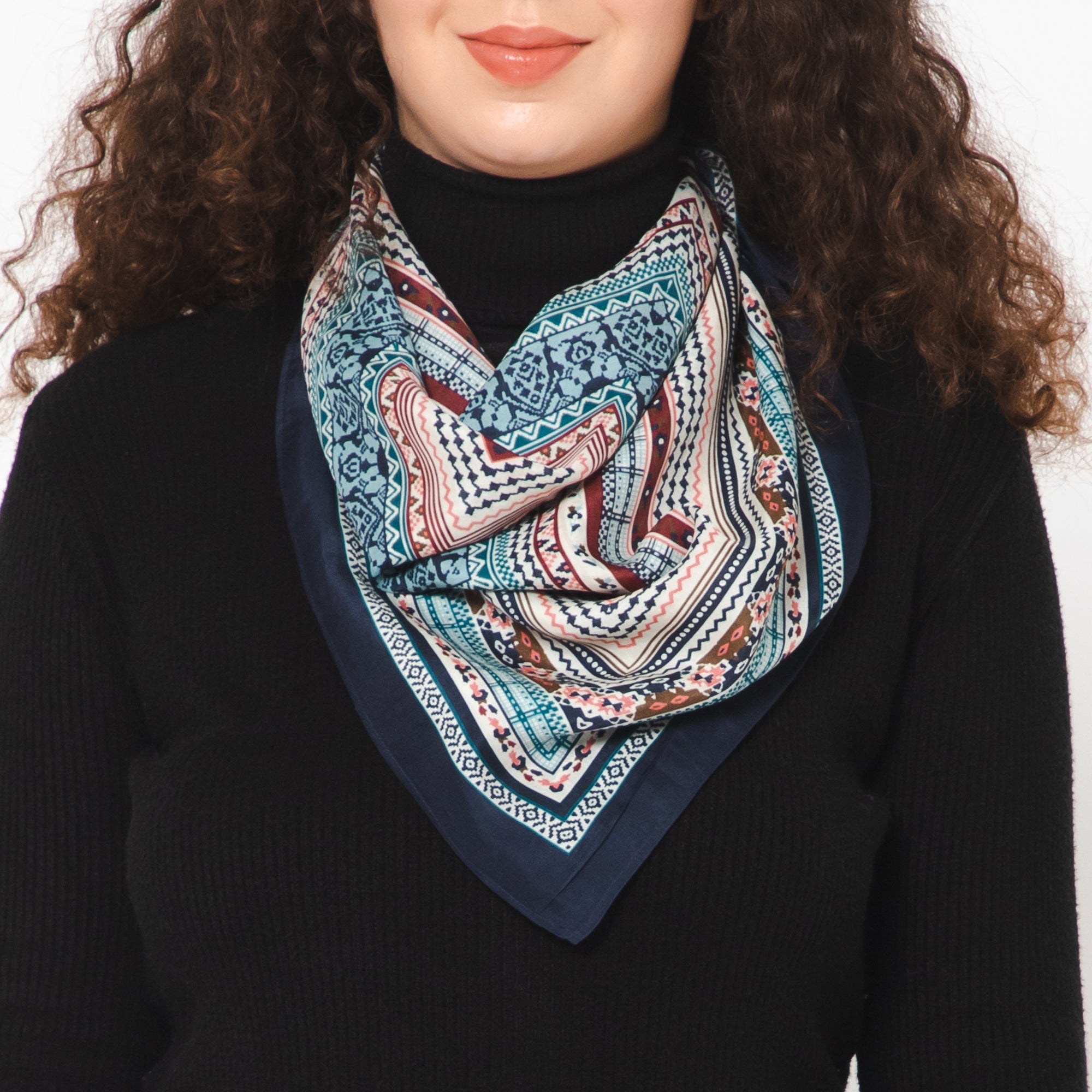 Ebony Patterned Silk Scarf