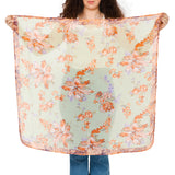 Willow & Peach Meadow Square Scarf - Green