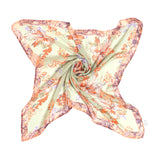 Willow & Peach Meadow Square Scarf - Green