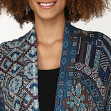 Boho Mosaic Print Kimono Cardigan - Blue