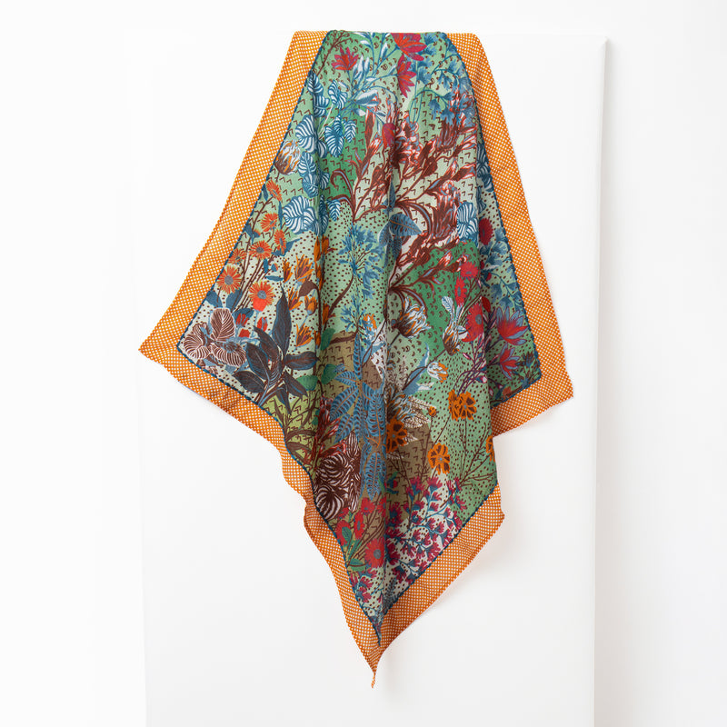Wild Wood Floral Bandana - Teal