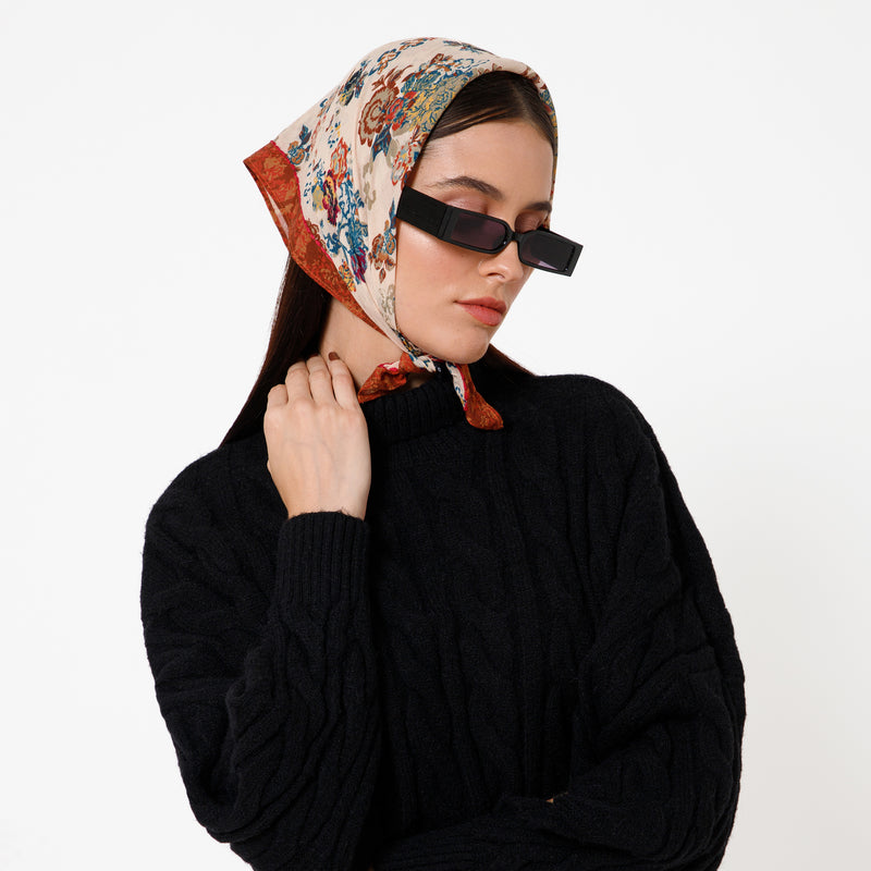 RETRO BLOOM BANDANA- CREAM