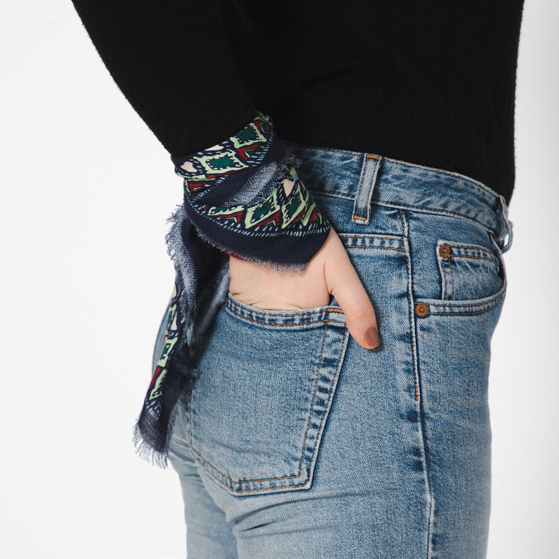 Distinctive Zebra Bandana - Navy Blue