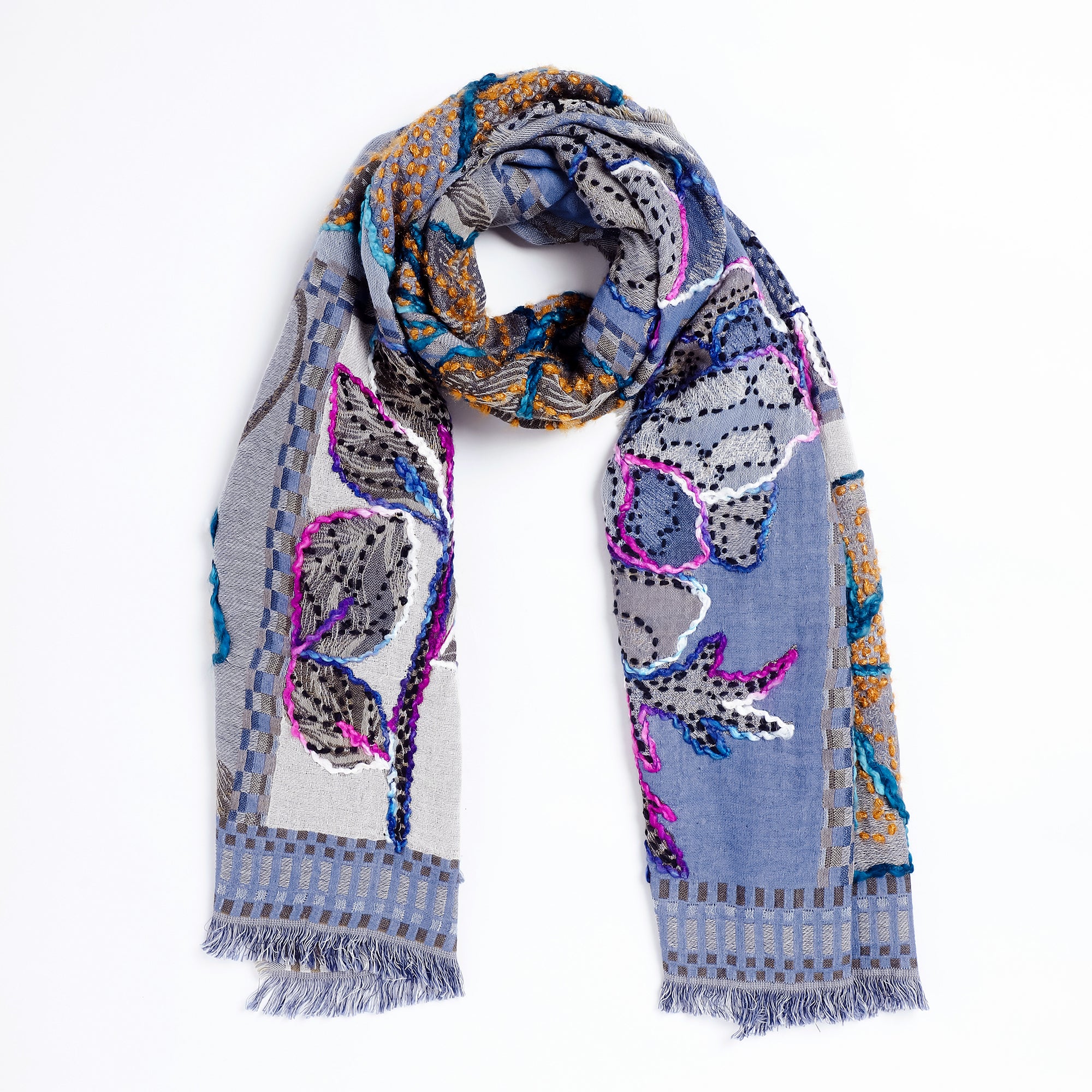 Tree of Life Scarf - Frost Blue