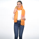 Sunrise Stripe Wool Scarf - Orange Pink