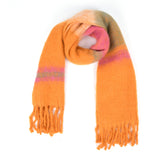 Sunrise Stripe Wool Scarf - Orange Pink