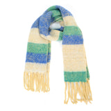 Coastal Breeze Woolen Blend Scarf - Beige Blue