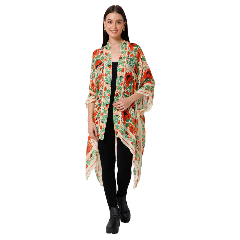 Dinara Mirtalipova Sunshine Bouquet Loose Kimono in Kelly Green