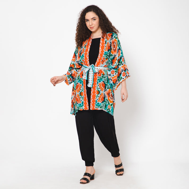 Poppy Seeds Kimono in Jade